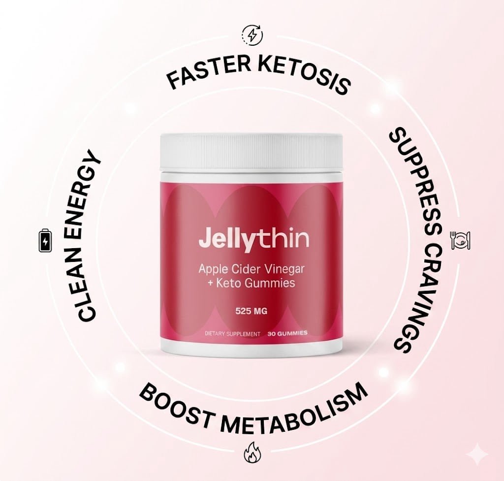 JellyThin bottle featuring key metabolic and energy benefits